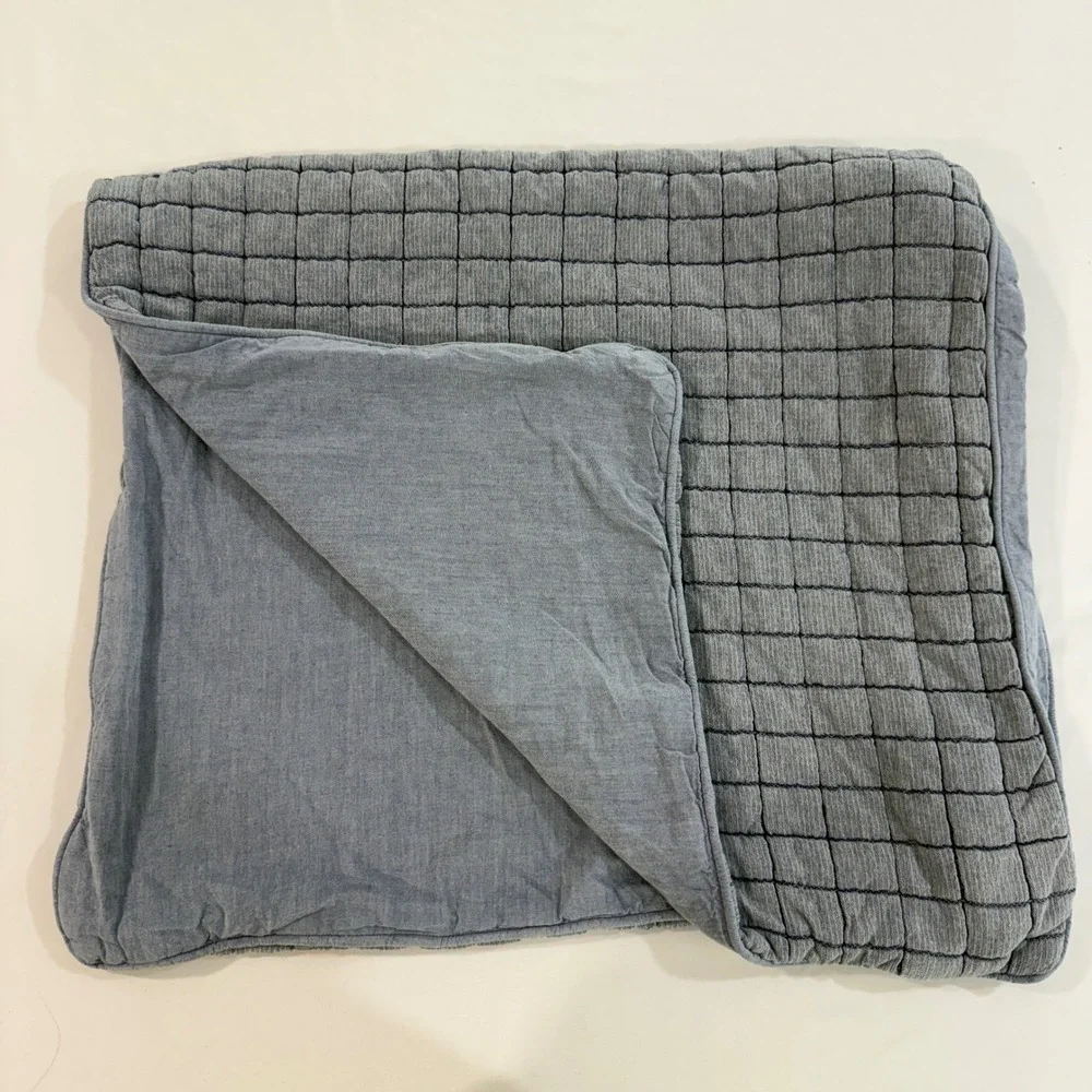Boll‎ & Branch Heritage Quilted King Sham Blue 100% Organic Cotton | Coastal